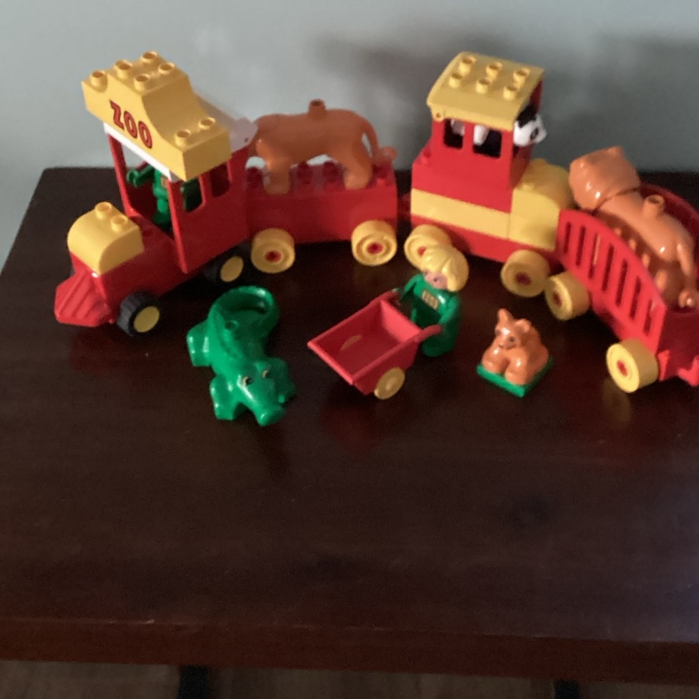 Lego Zoo Train with Red and Yellow Blocks